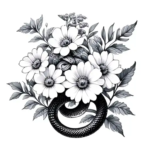 Edelweisse Flowers With Croatian Snake Poskok