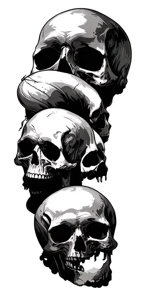 Skulls Leaning And Forming