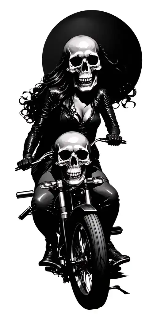 Skulls And A Woman Riding