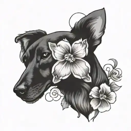 Primrose Flower With Heart And Dog