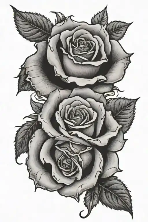 Rose With Initials Eb At Bottom