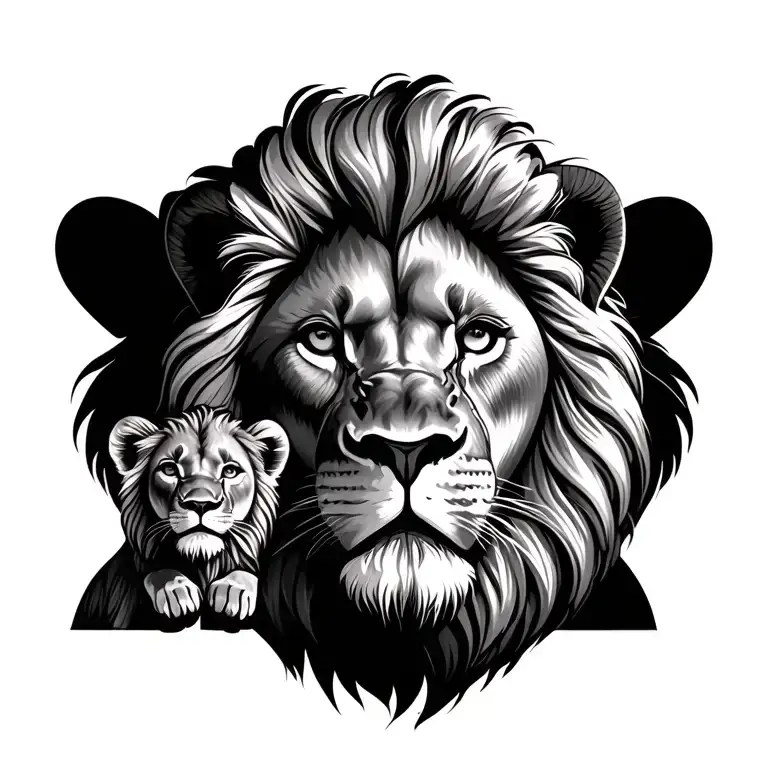 Lion And Small Lions