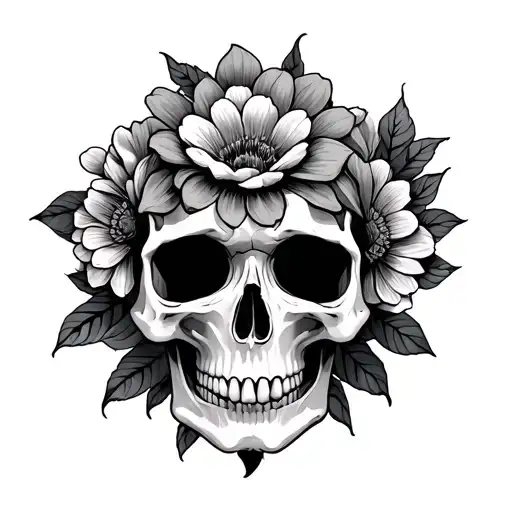 Flower And Skull