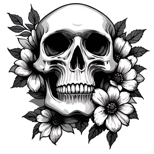 Flower And Skull