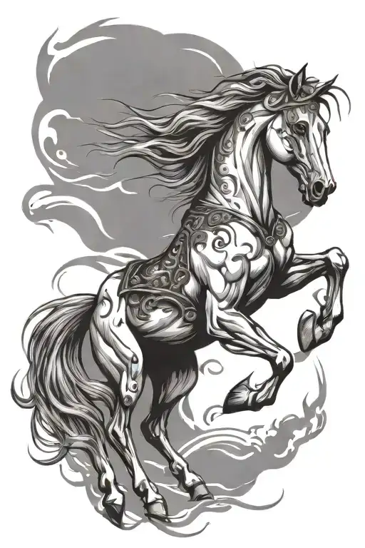 Corpse Horse Galloping Skinn Falling Off