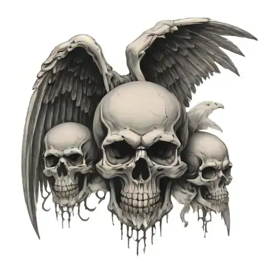 Skeletons Skulls Good And Evil Wings Prison And Guilt