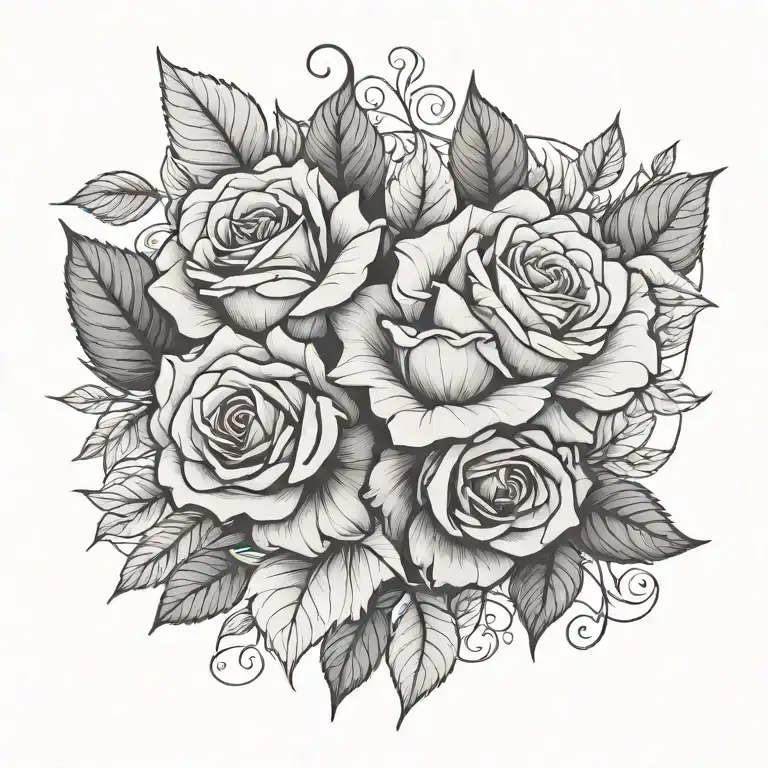 Rose And Leaf Background For The Shoulder Blade