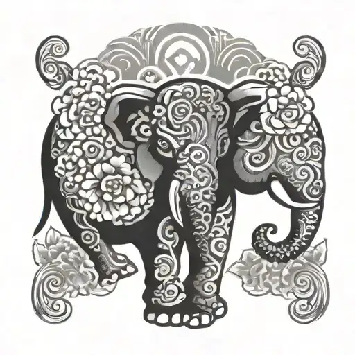 Japanese Pattern Elephant Head