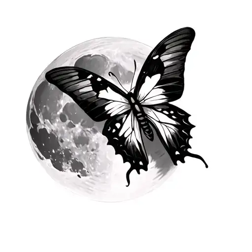 A Butterfly Turning Into A Joker In Front Of The Moon