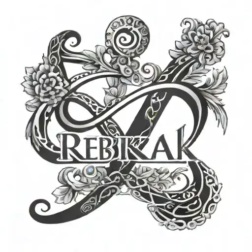Rebekah Name Written Into Infinity Symbol