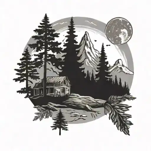 Calaveras Fir Mountain With Sun