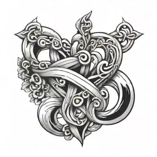 Infinite Symbol Intertwined Hearts