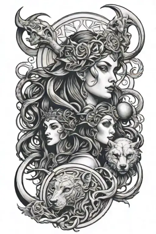 Hecate Triple Goddess Holding