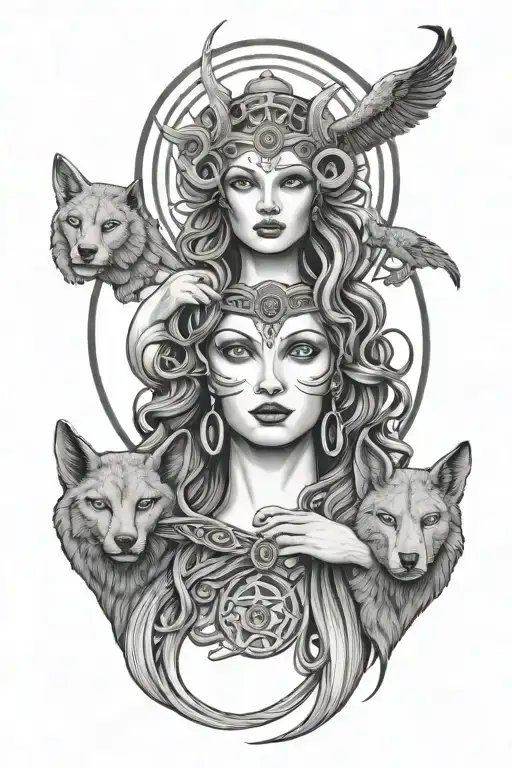 Hecate Triple Goddess Holding