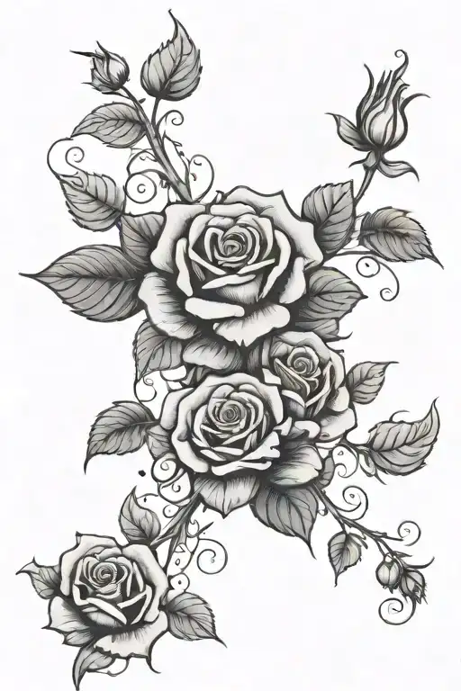 Multiple Rose Vines Growing