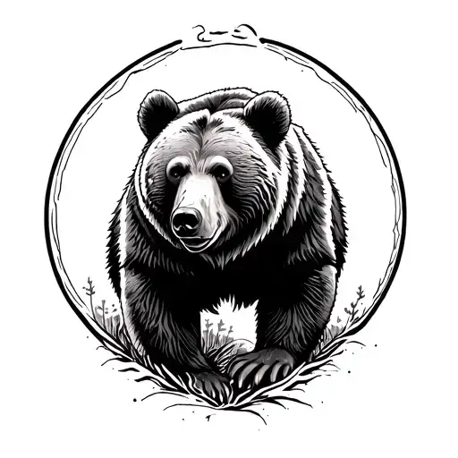 Grizzly Bear Tattoo Design