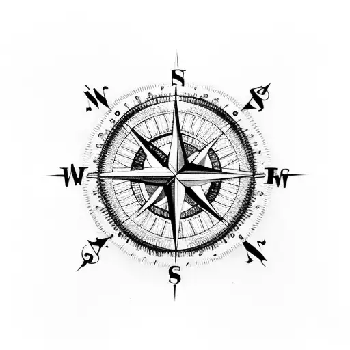 Compass With Photo Lens In The Middle