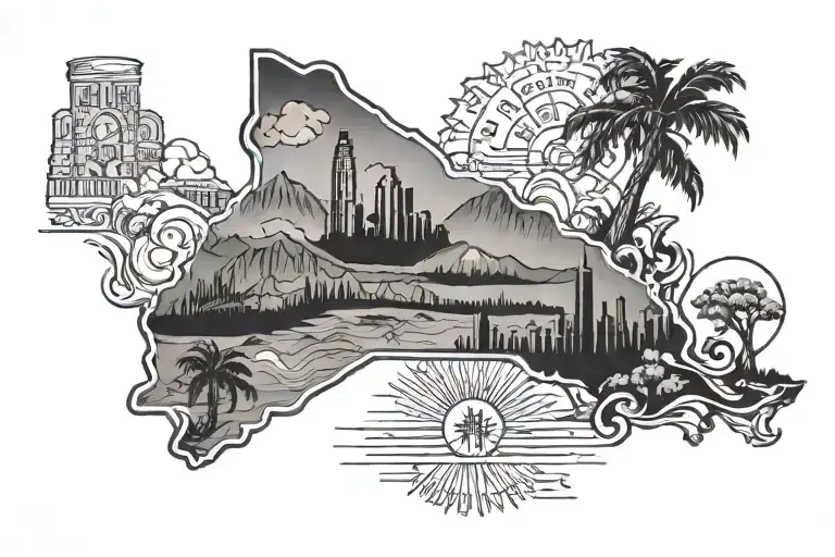 California And North Carolina State Outline