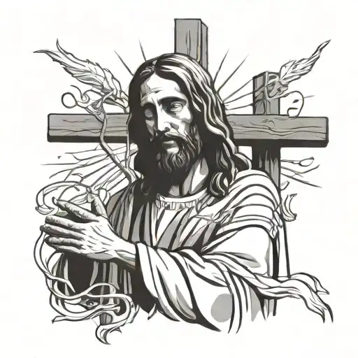 Jesus And Three Crosses