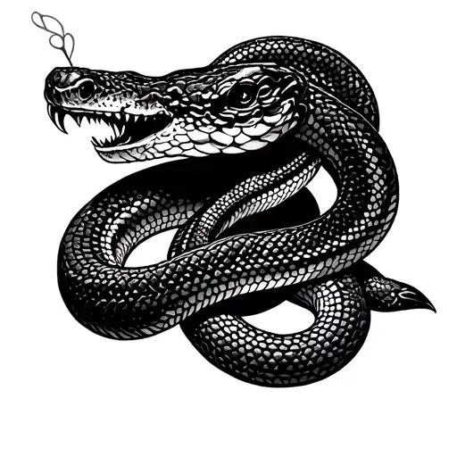 Snake And Mandala Design Tattoo