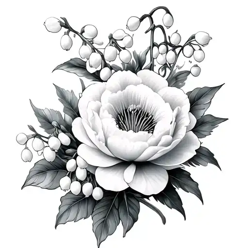 Peonies And Lily Of The Valley Flowers