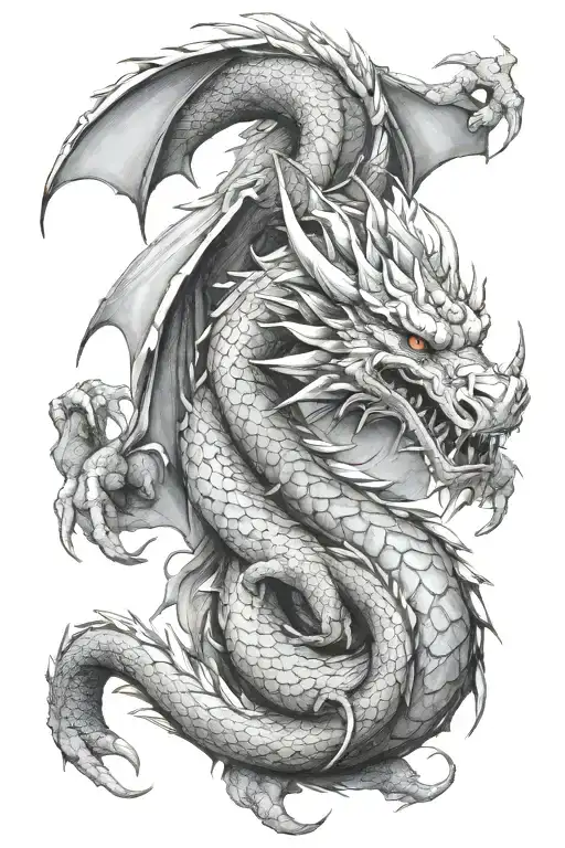 Dragon Tattoo On His Arm