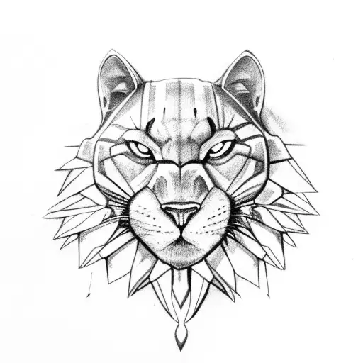 Full Body Black Panther Laying On A Tree Branch