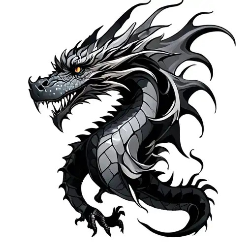 Dragon Black Decorated