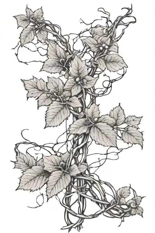 Poison Oak Vine Wrapping Around Barbed Wire