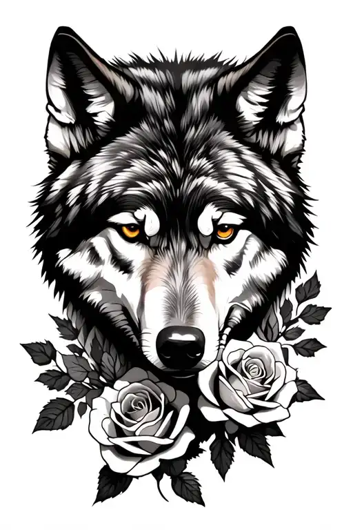 Wolf And Roses