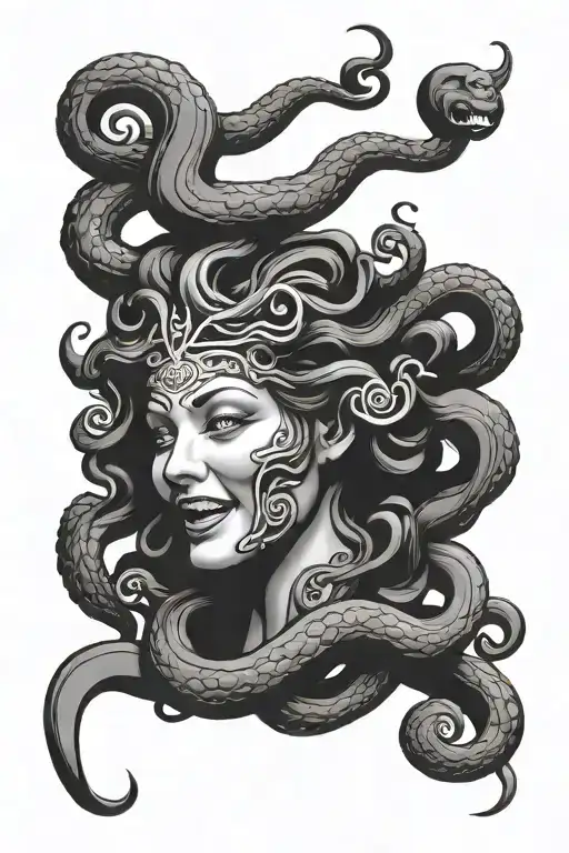 Medusa Head Profile Laughing