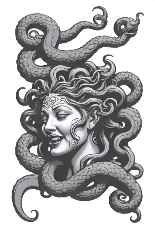 Medusa Head Profile Laughing