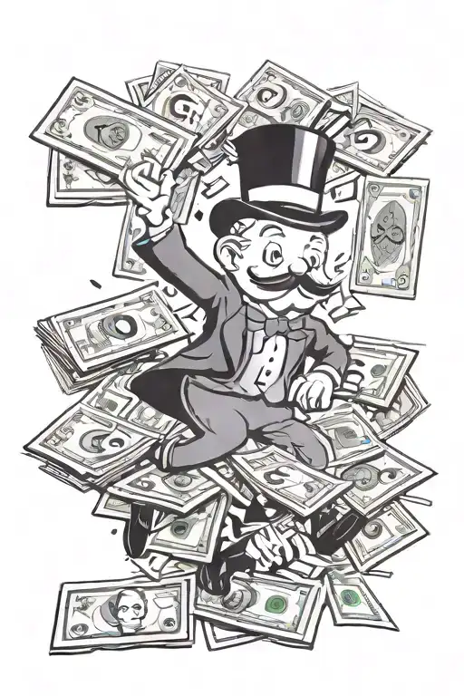 Monopoly Man With Money Falling