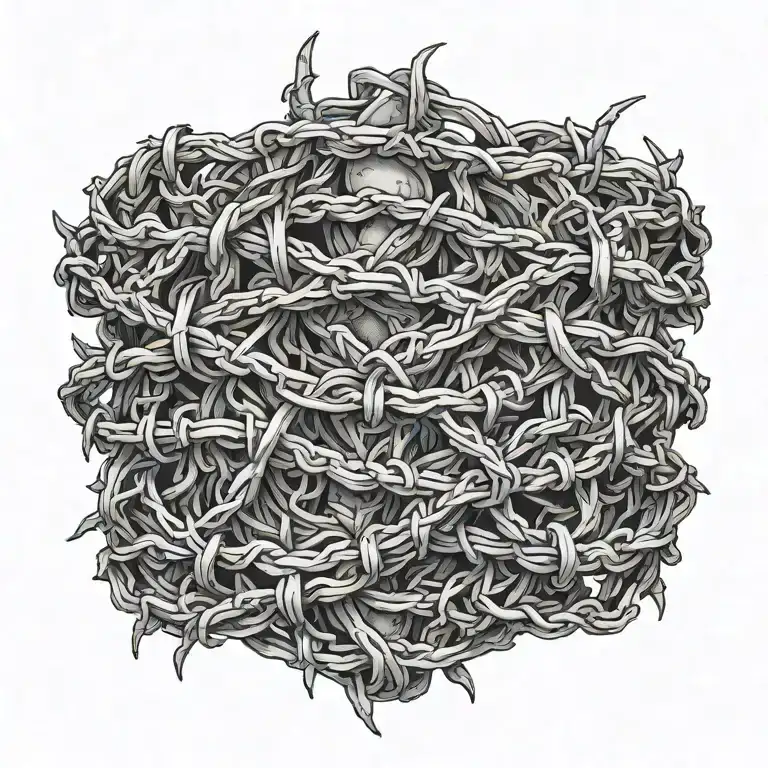 Barbed Wire With Small Amounts Of Poison Oak Wrapped Around It