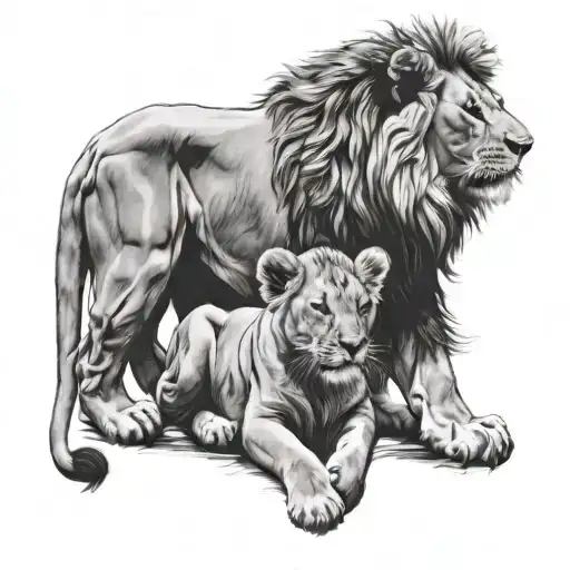 Lion And Cub