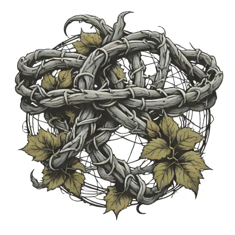 Barbed Wire With Poison Oak Wrapped Around It Luminous Points