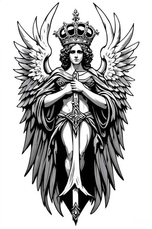 Cros With Wings And A Crown