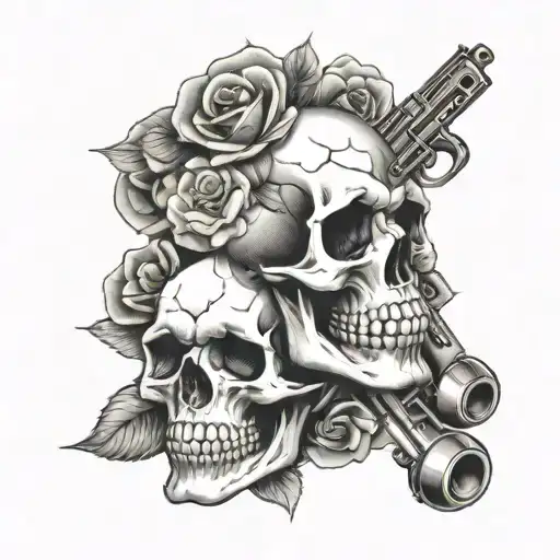 Skull Roses Guns N Roses