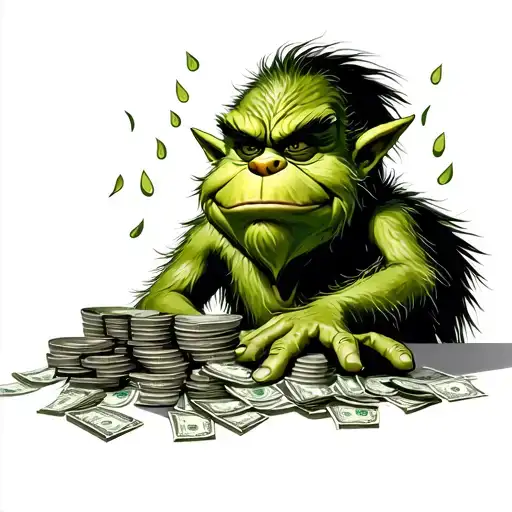 Grinch And Money Raining