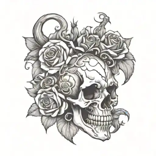 Skull Roses Dragon Polythia