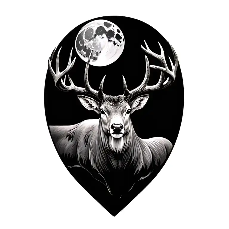 Buck And Moon Shining