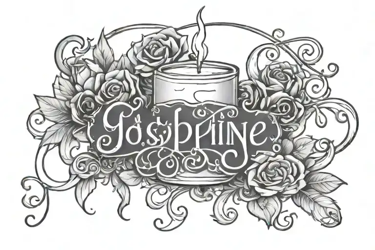 Witchy Pagan Black And Gray Name In Script Josephine Kay Candles