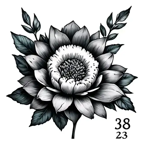 Cancer Zodiac Sign Embedded Ina Flower Blooming With The Numbers 38 And 23 On Either Side