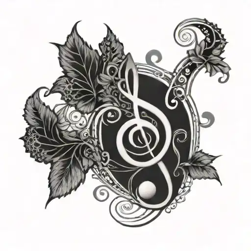 Whimsical Vine Made Out Of Smoke Lace And Musical Notes And Bar Lines