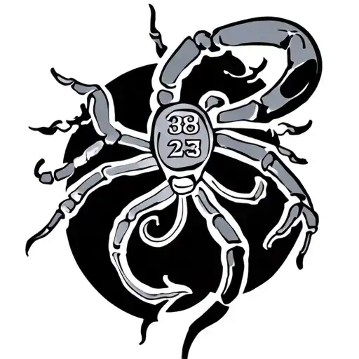 Cancer Zodiac Symbol With The Numbers 38 And 23