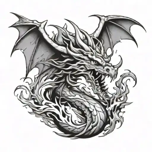 Dragon Breathing Lightning Flames