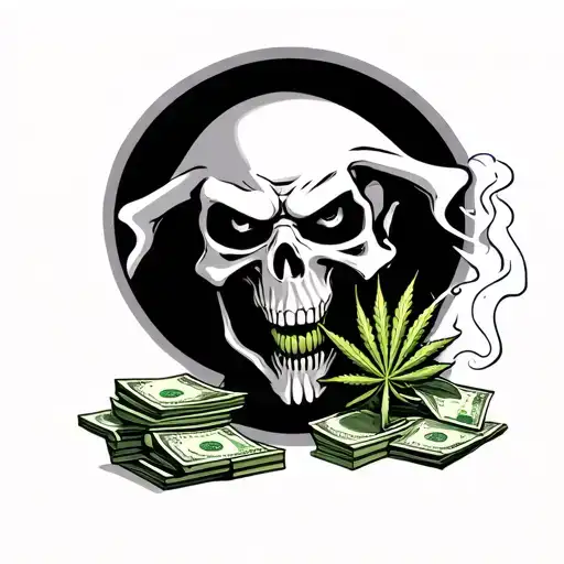 Reaper Smoking Weed And Counting Money