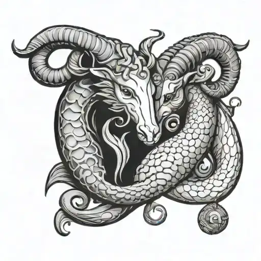 Aries And Pisces Merged Together To Represent Friendship