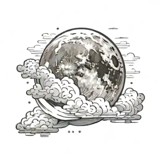 Full Moon And Clouds