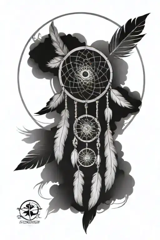 Dream Catcher Medicine Wheel With Native American Feathers